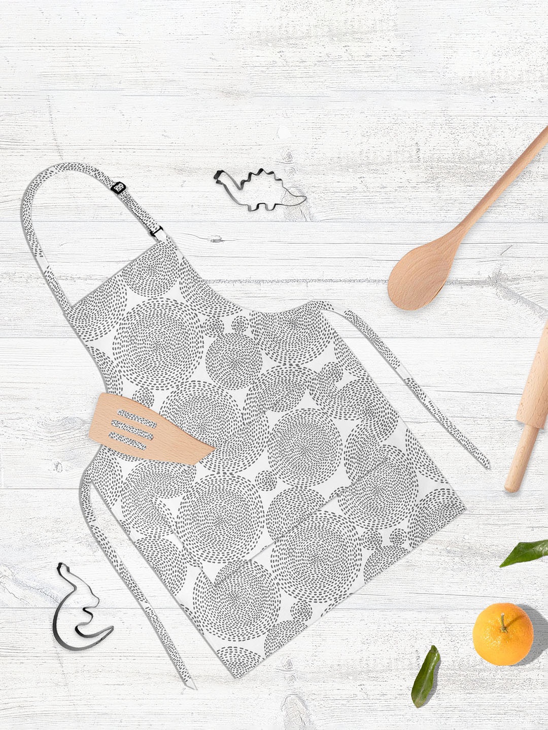 

ArtzFolio White & Grey Printed Cotton Aprons