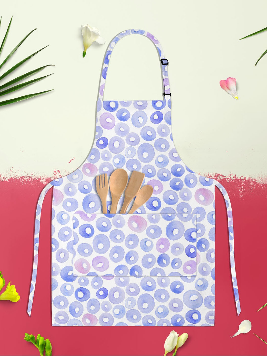 

ArtzFolio White & Blue Printed Cotton Aprons