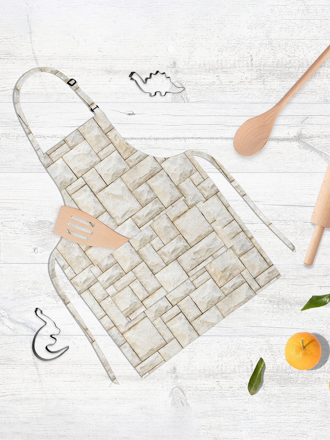 

ArtzFolio Kids White & Grey Printed Cotton Aprons