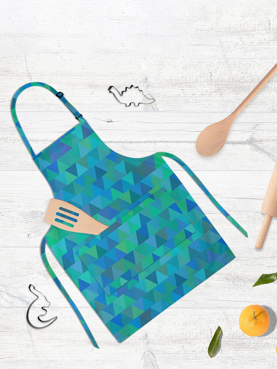 

ArtzFolio Kids Blue & Green Printed Cotton Aprons
