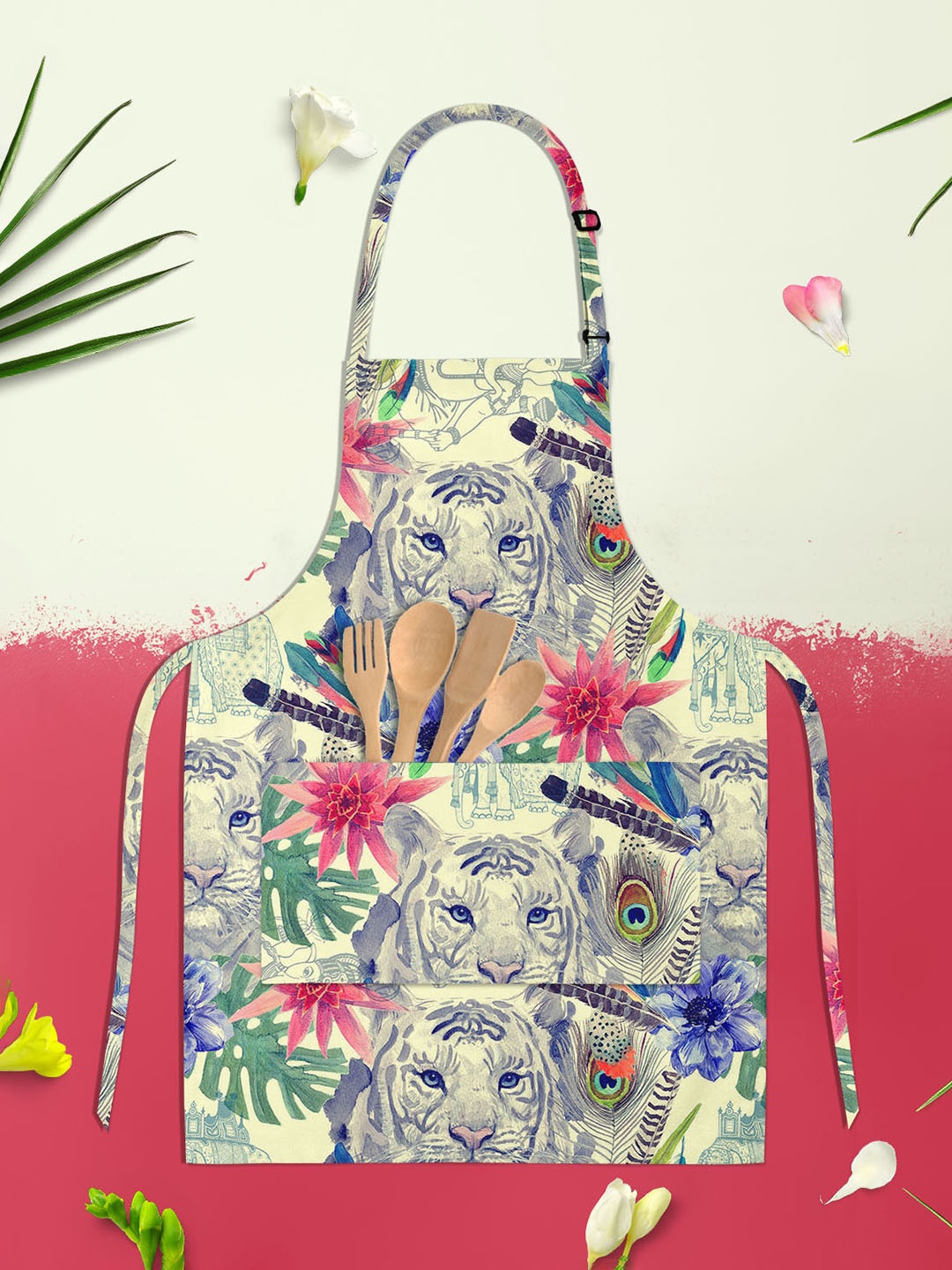 

ArtzFolio Yellow & Blue Printed Cotton Aprons