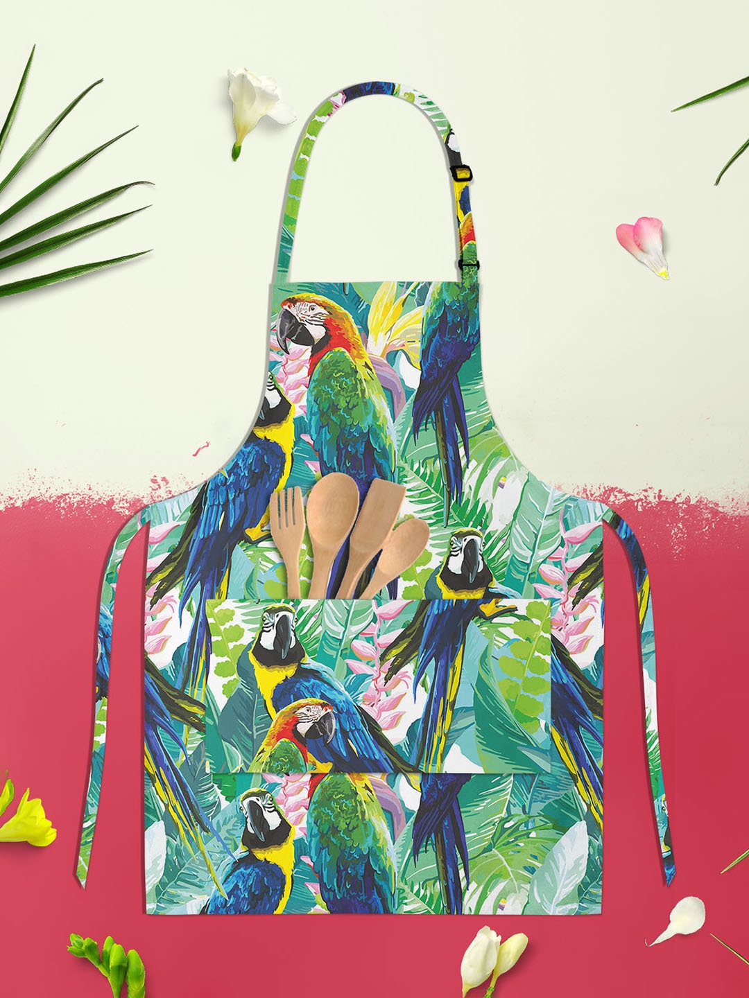 

ArtzFolio Green & Yellow Printed Cotton Aprons