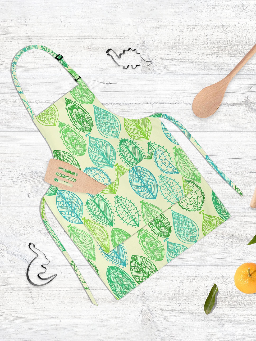 

ArtzFolio Green & Blue Printed Cotton Aprons