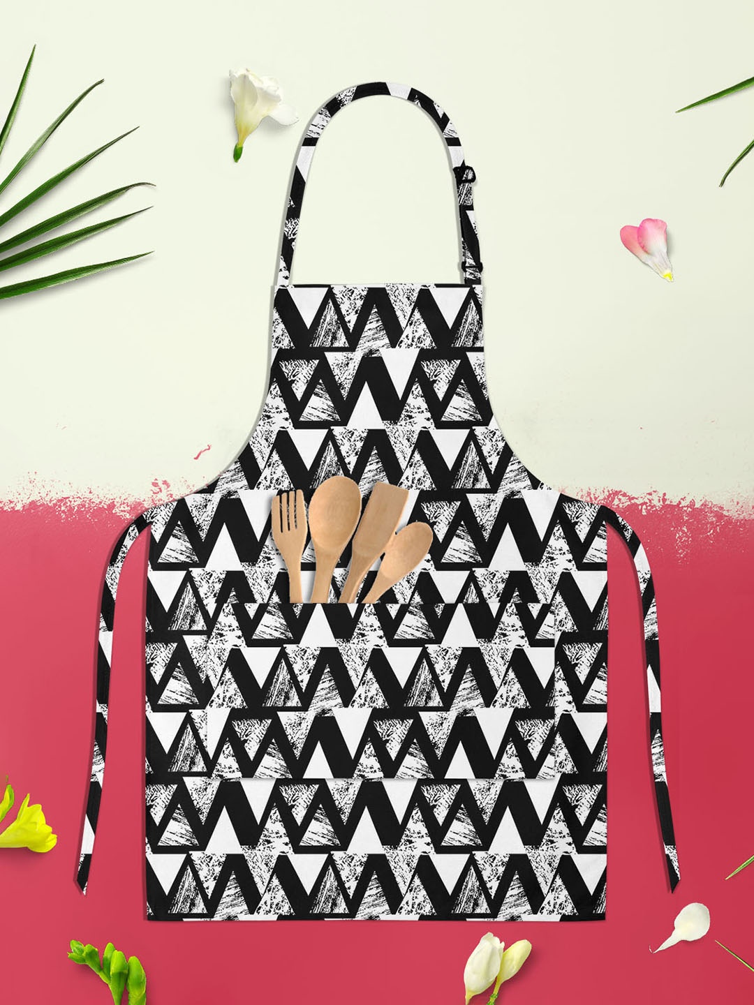 

ArtzFolio Black & White Printed Cotton Aprons