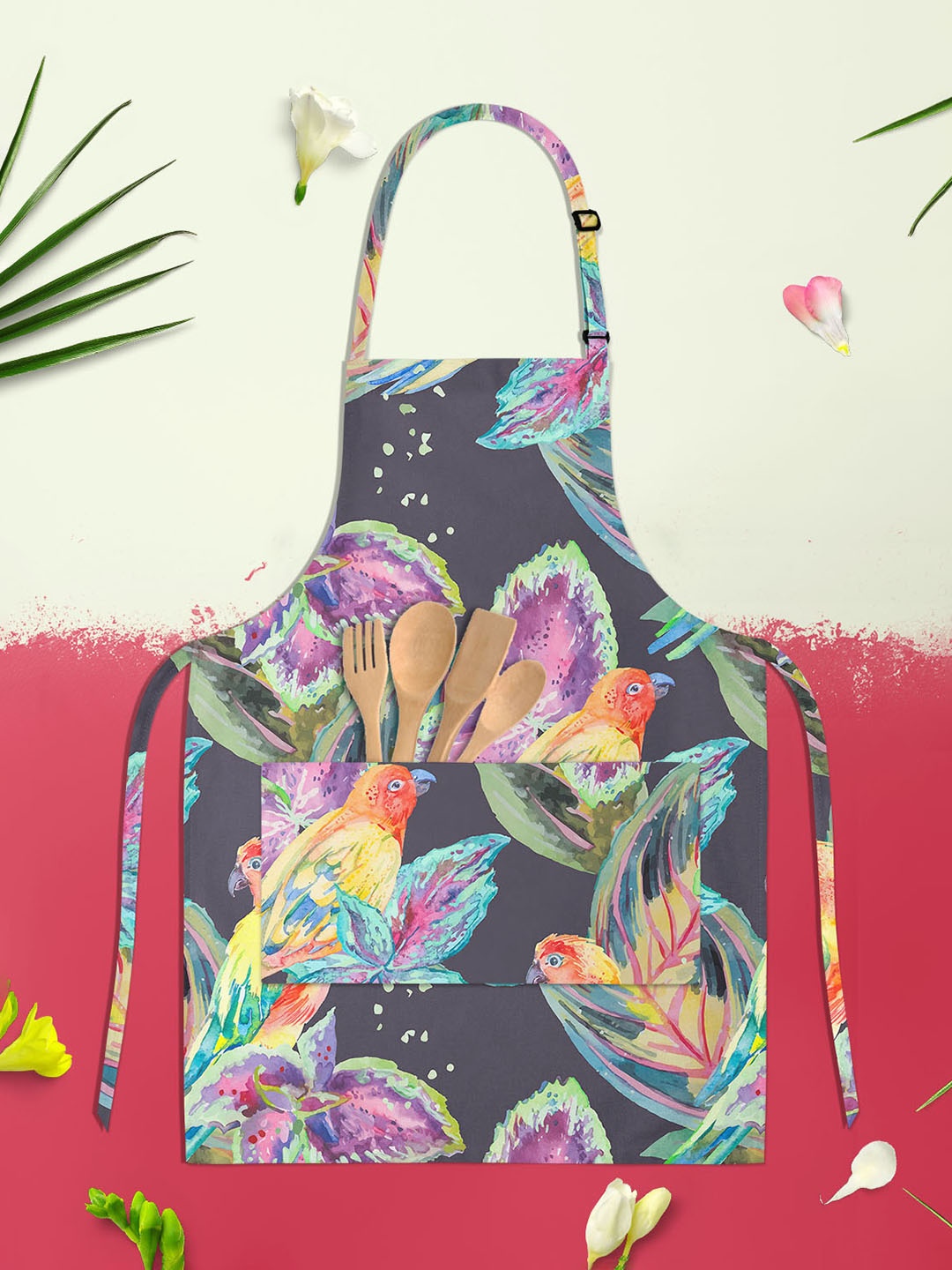 

ArtzFolio Violet & Yellow Printed Cotton Aprons