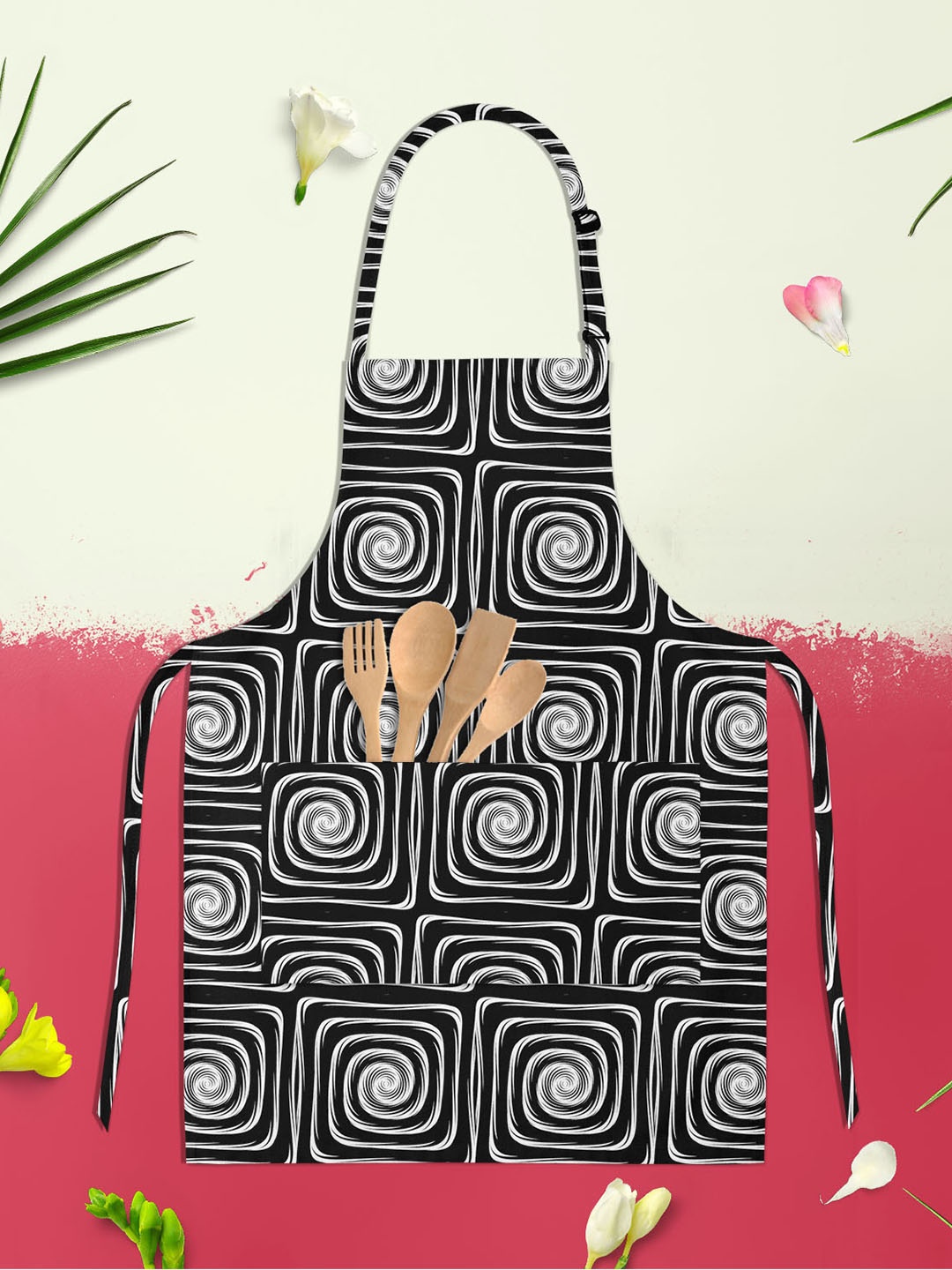 

ArtzFolio Kids Black & White Printed Cotton Aprons