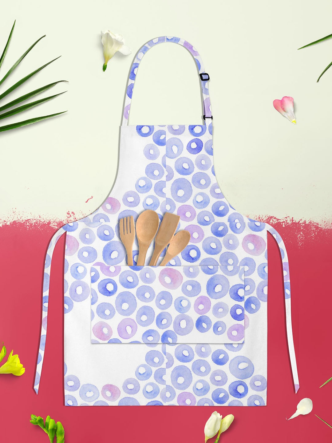 

ArtzFolio White & Blue Printed Cotton Aprons