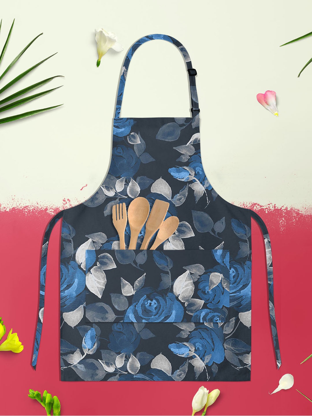 

ArtzFolio Black & Blue Printed Cotton Aprons