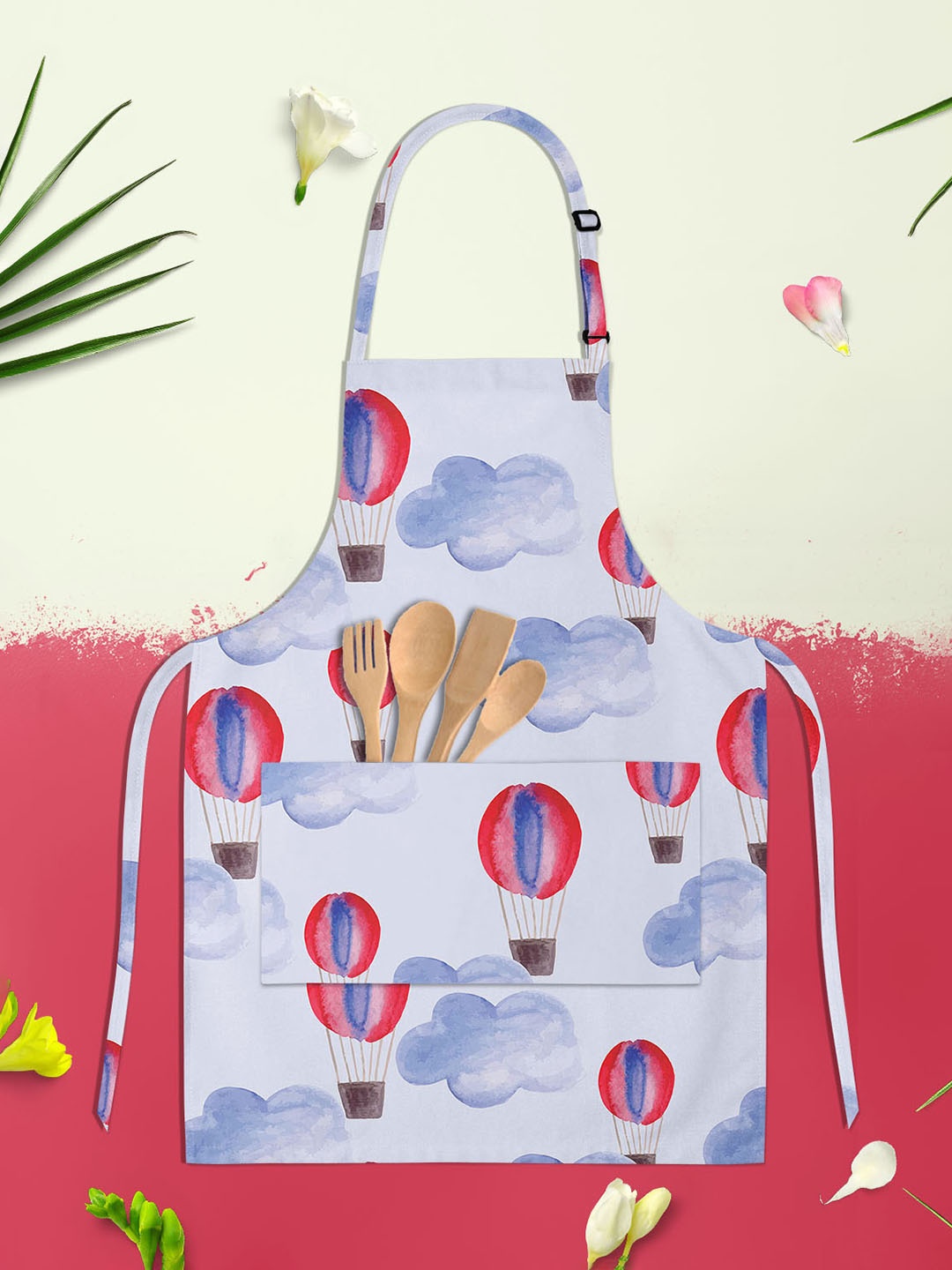 

ArtzFolio Light-Violet & Red Printed Cotton Aprons