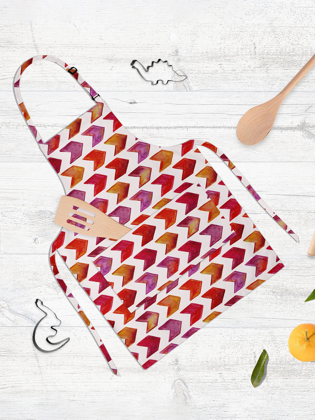 

ArtzFolio Arrowed D1 Red & White Printed Cotton Apron