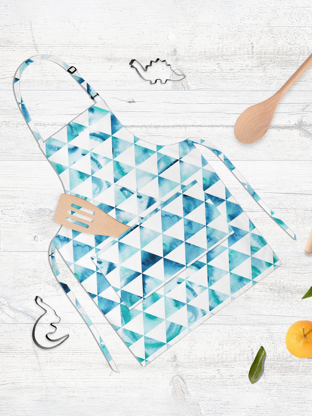 

ArtzFolio Blue & White Printed Pure Cotton Apron