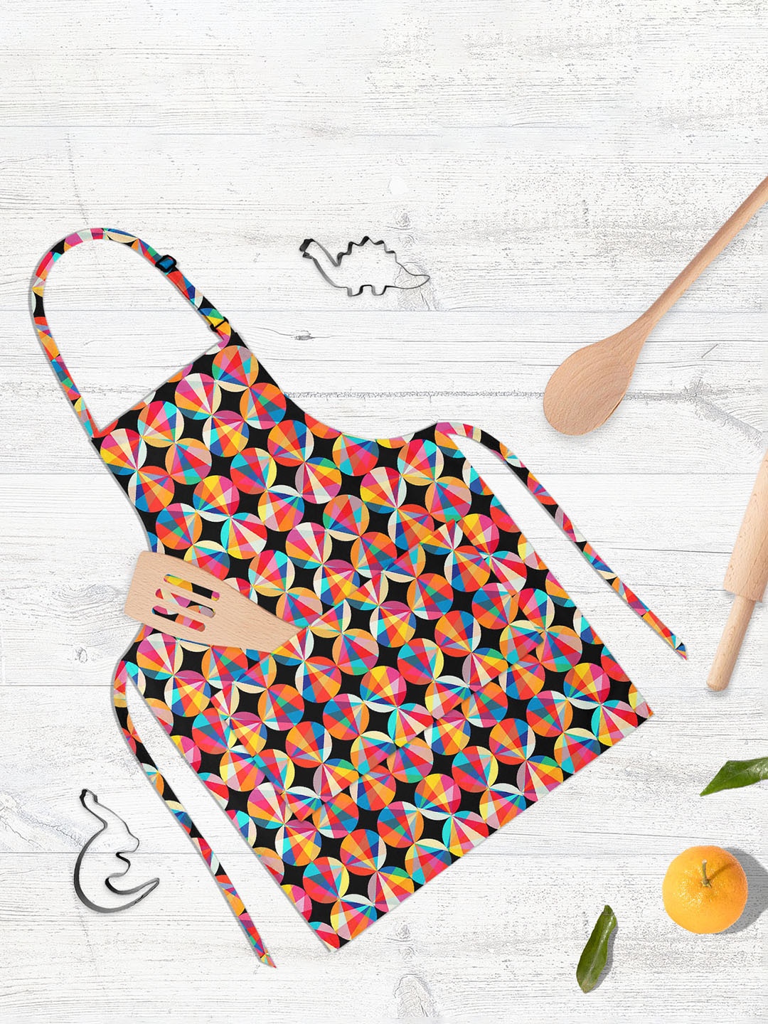 

ArtzFolio Black & Orange Printed Pure Cotton Apron