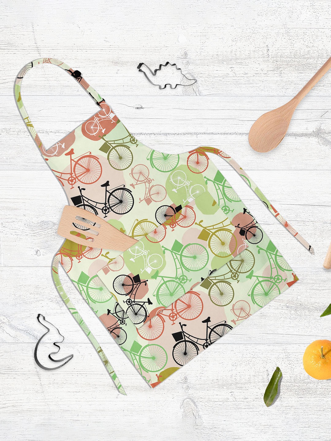 

ArtzFolio Green & Brown Printed Pure Cotton Apron