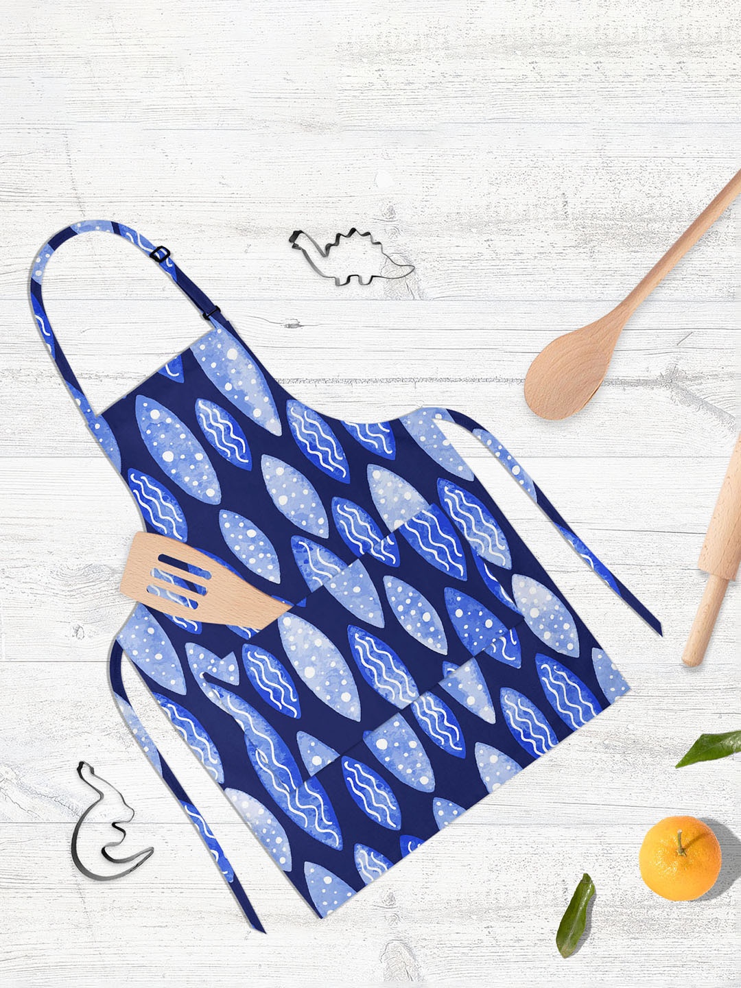 

ArtzFolio Blue & Black Printed Pure Cotton Apron