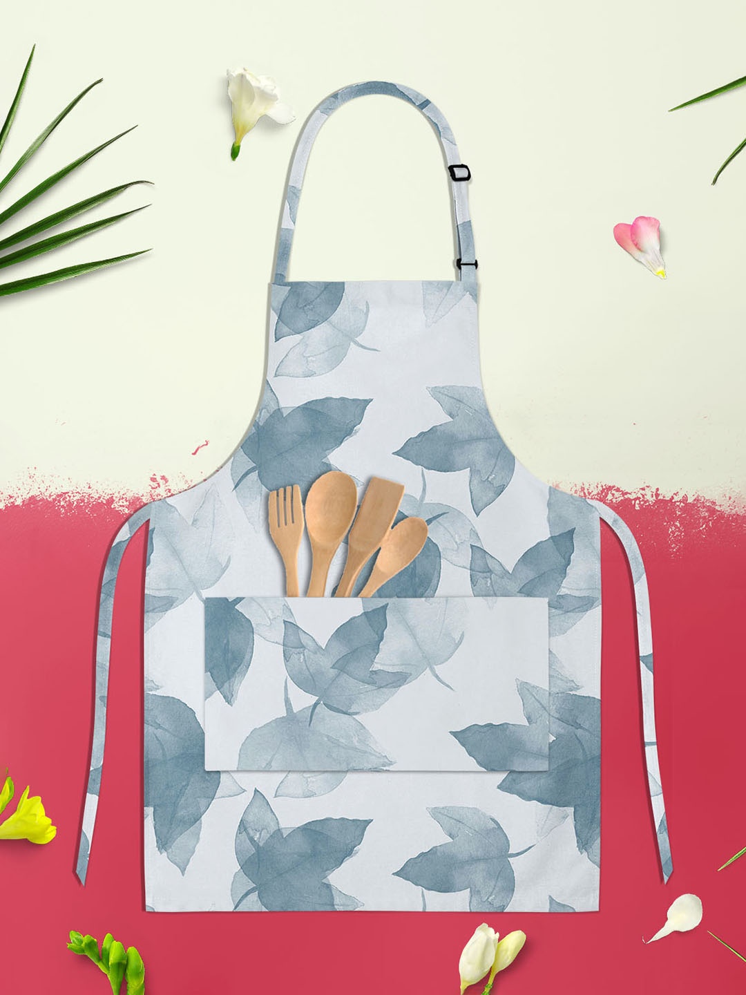 

ArtzFolio White & Grey Printed Cotton Aprons