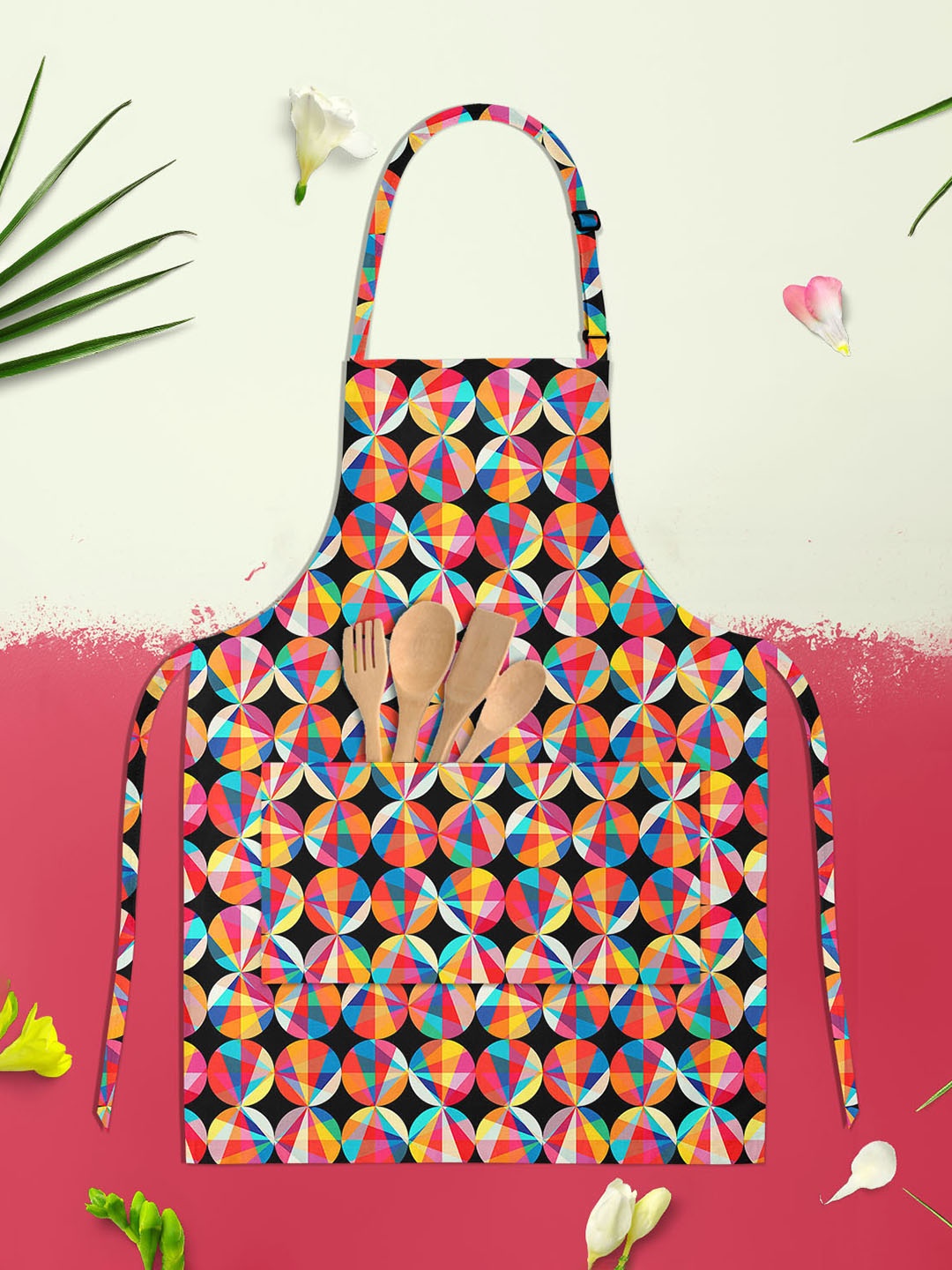 

ArtzFolio Black & Pink Printed Pure Cotton Apron