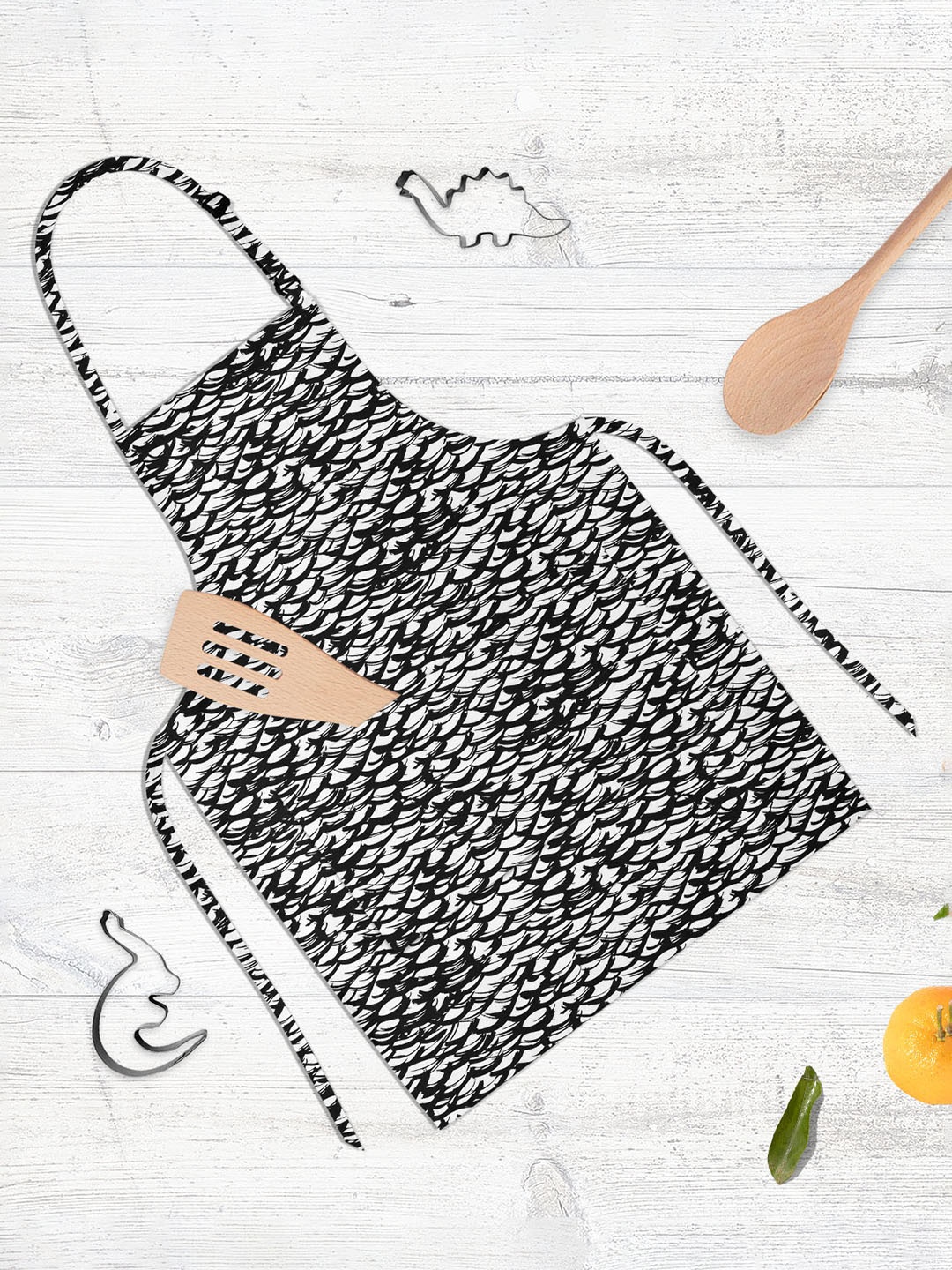 

ArtzFolio Black & White Printed Pure Cotton Apron