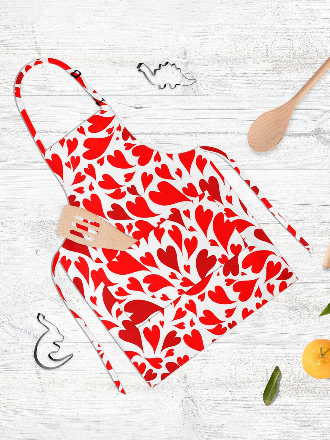 

ArtzFolio Valentine Hearts D1 Kids Red & White Printed Cotton Apron