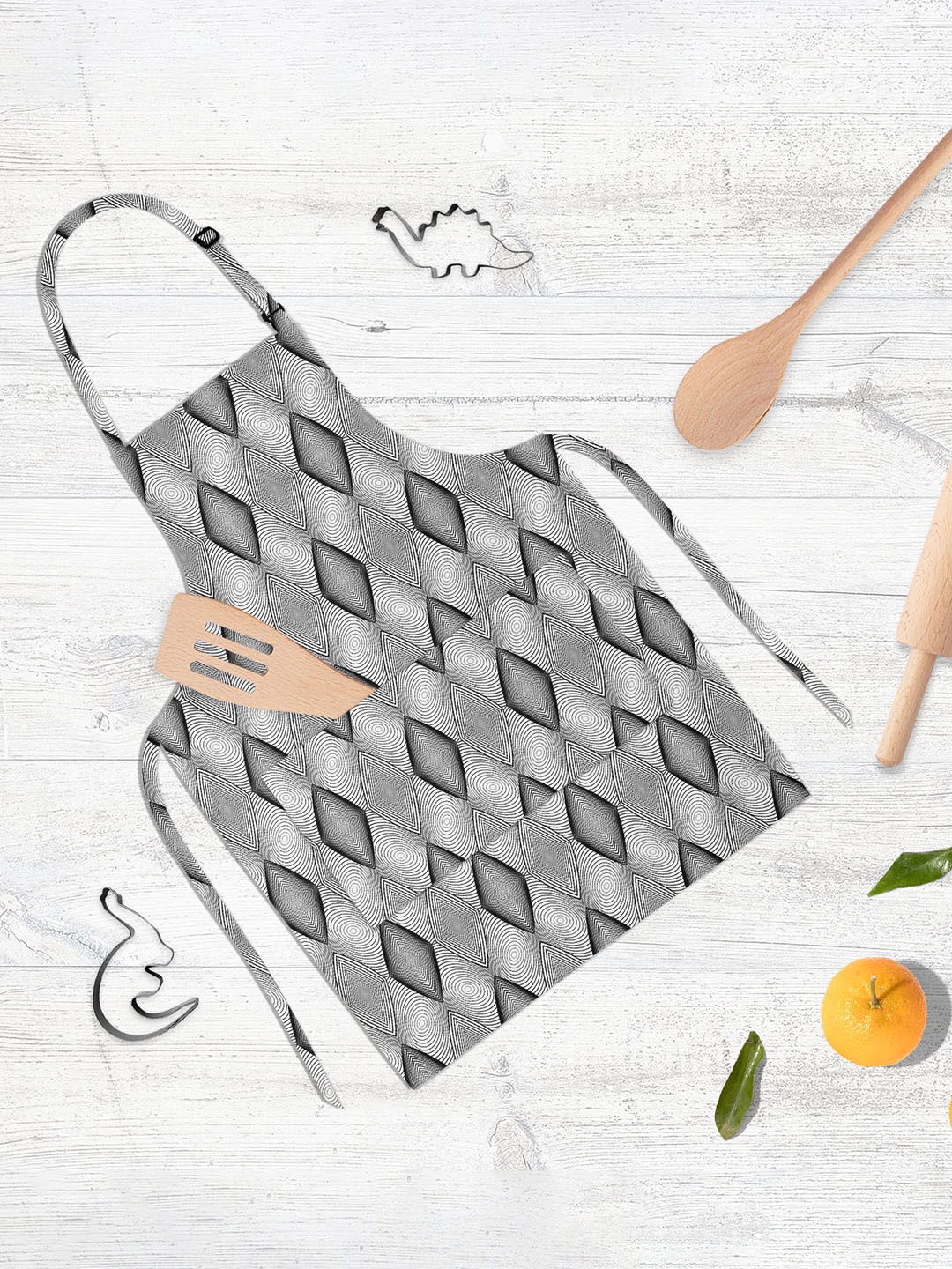 

ArtzFolio Monochrome Diamond D2 Kids Black & White Printed Cotton Apron