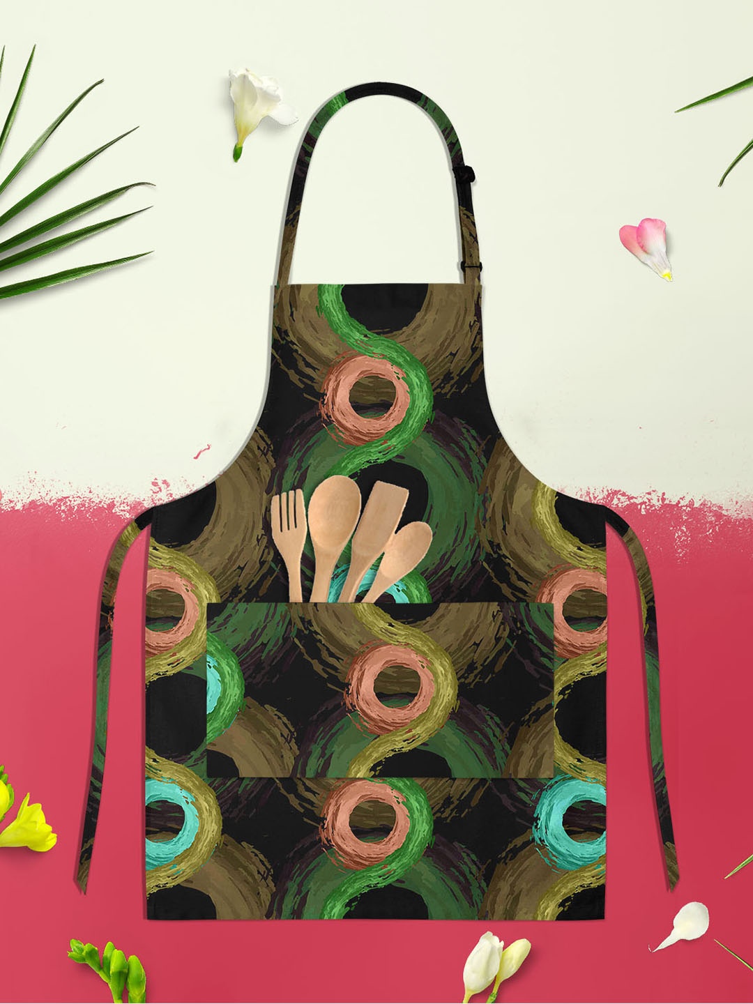 

ArtzFolio Kids Black & Brown Printed Cotton Aprons