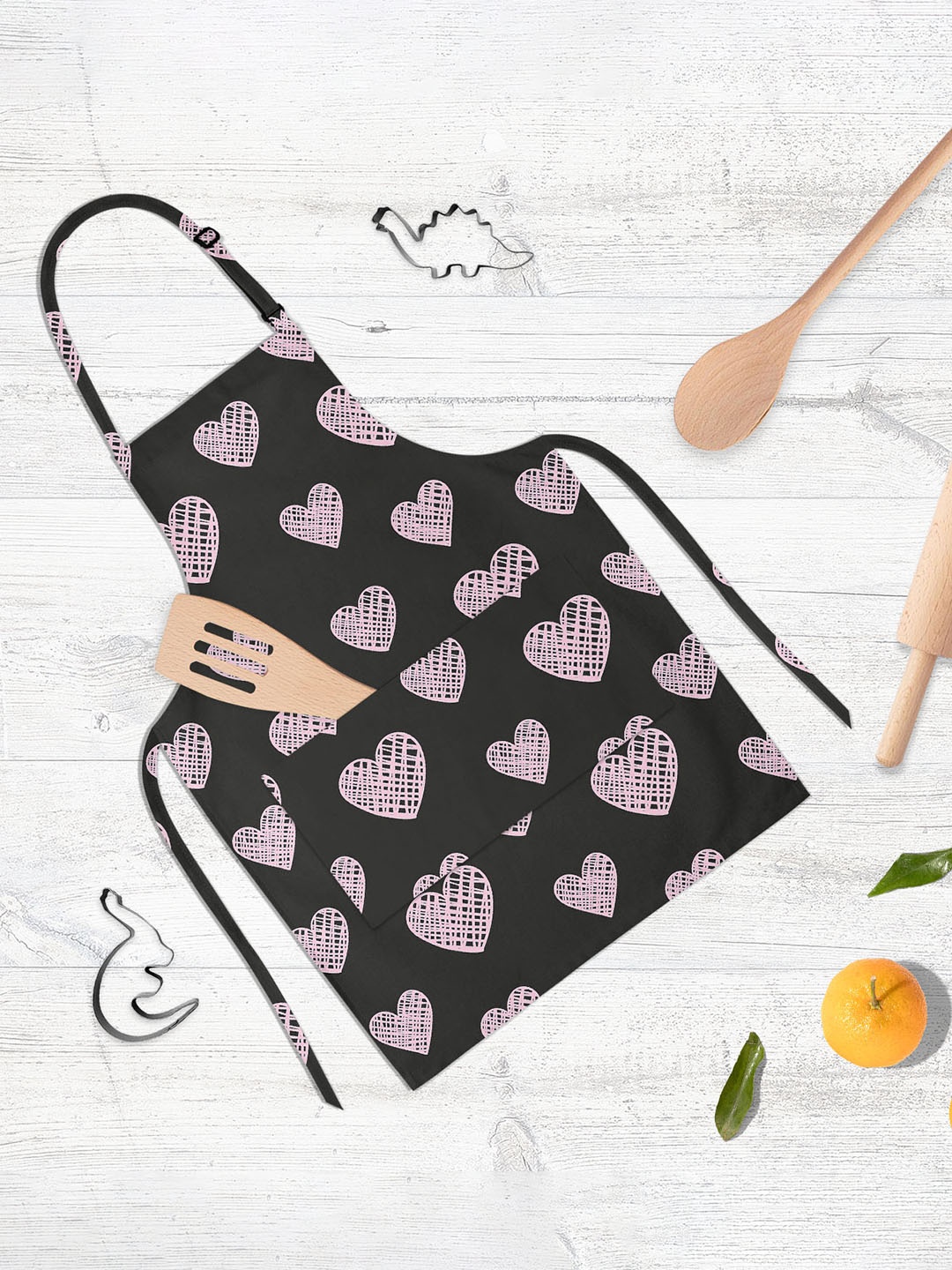 

ArtzFolio Black & Pink Printed Cotton Aprons