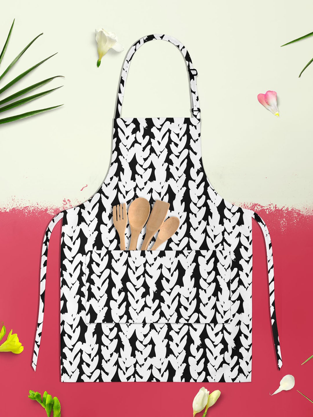 

ArtzFolio White & Black Printed Cotton Aprons
