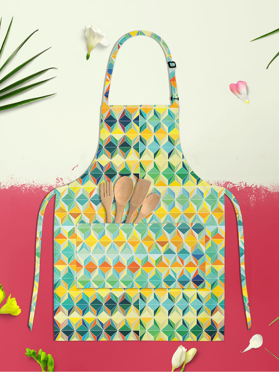 

ArtzFolio Kids Yellow & Green Printed Cotton Aprons