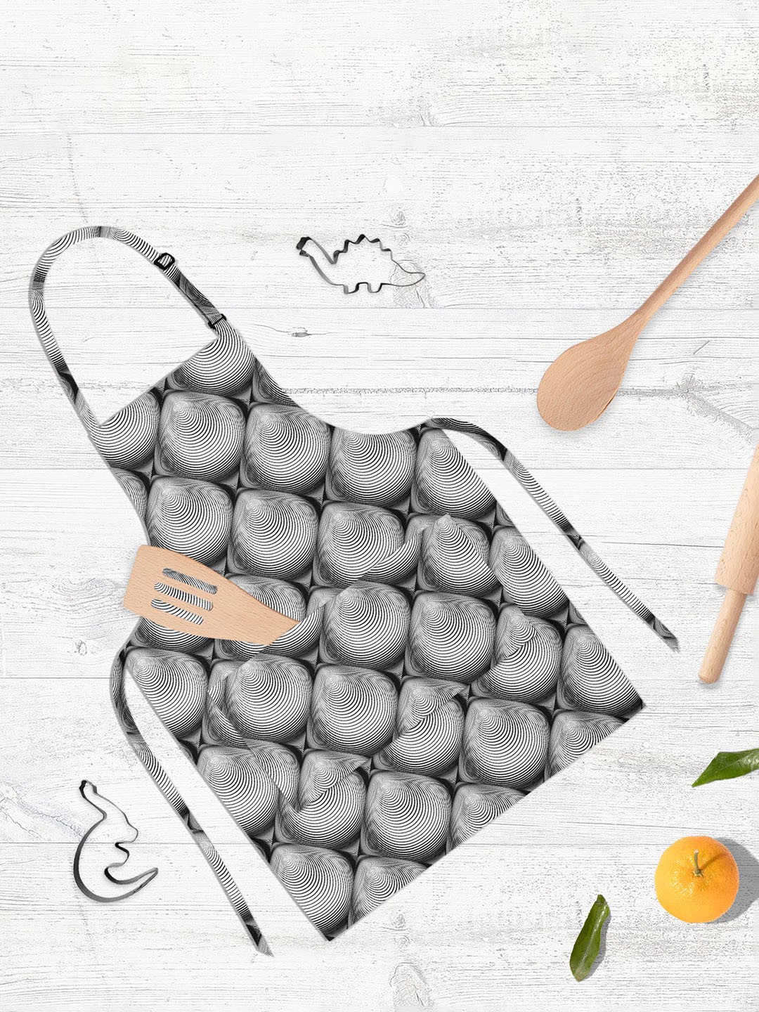 

ArtzFolio Black & White Printed Cotton Aprons