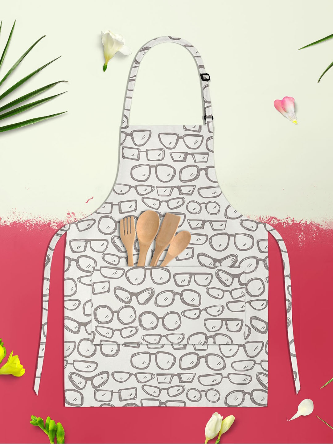 

ArtzFolio White & Grey Printed Cotton Aprons