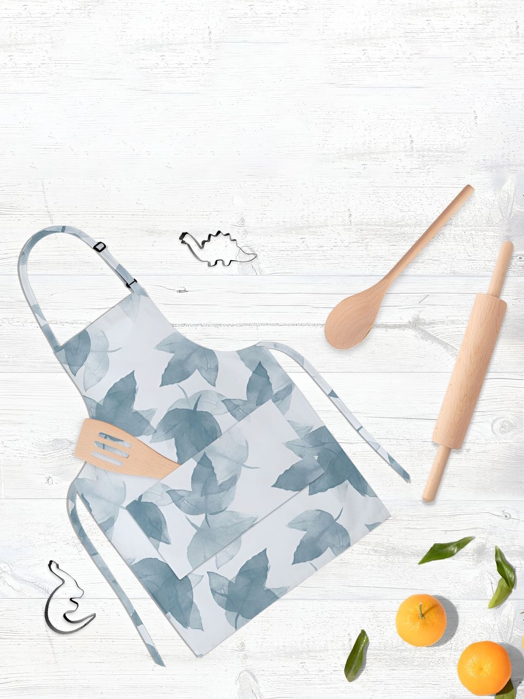 

ArtzFolio Kids White & Grey Printed Cotton Aprons