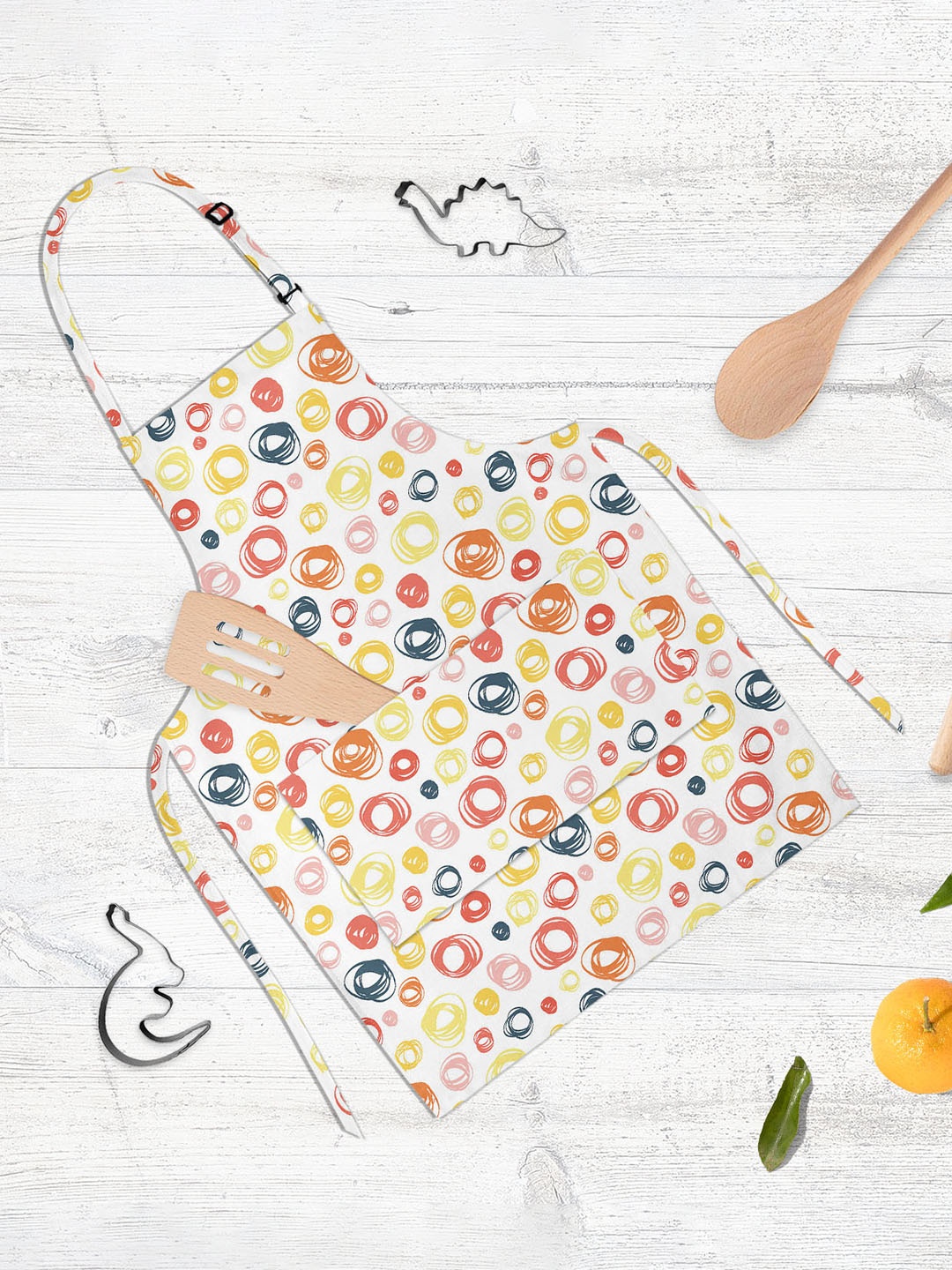 

ArtzFolio Kids White & Yellow Printed Cotton Aprons