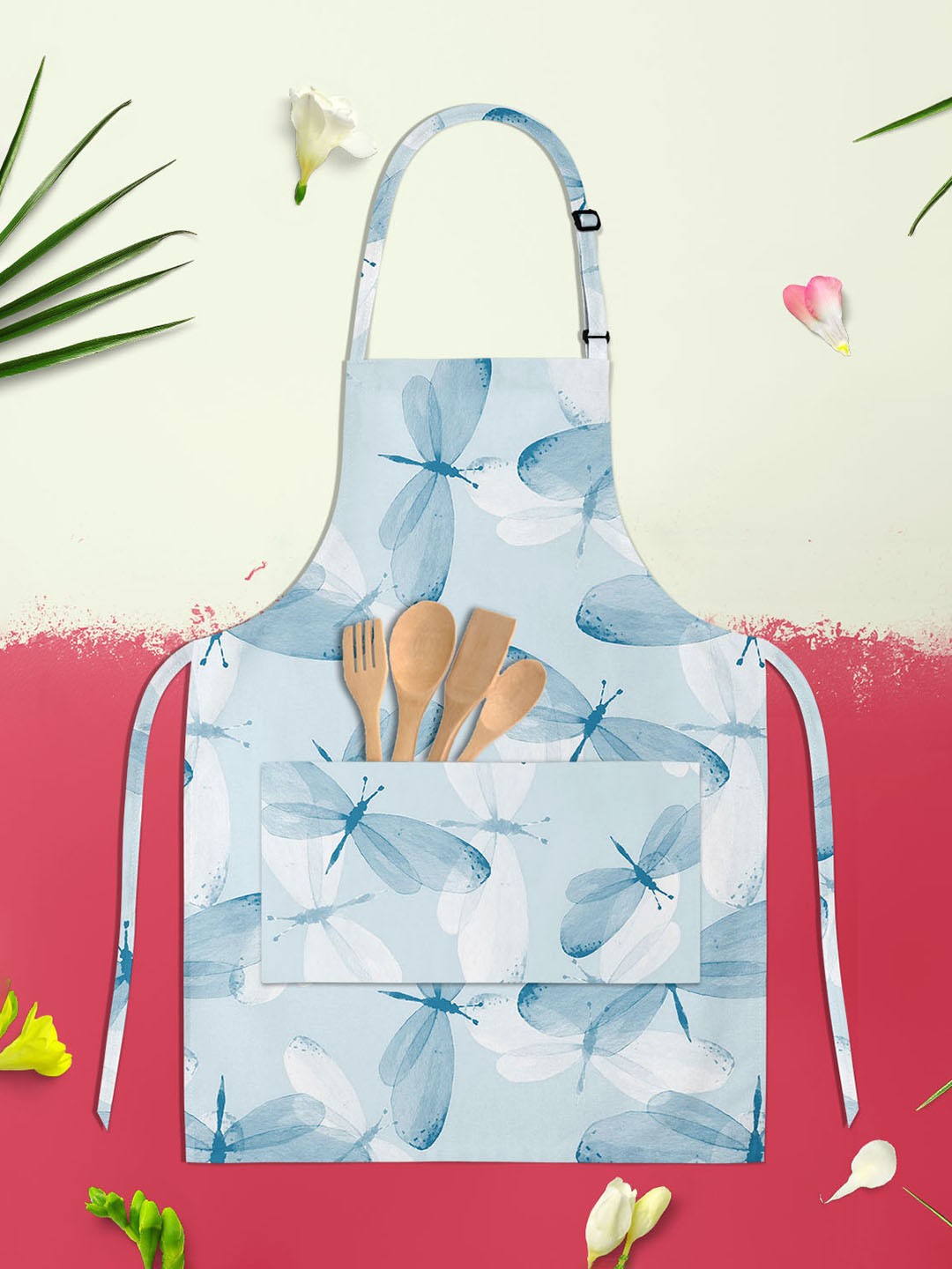 

ArtzFolio Blue & White Printed Pure Cotton Apron