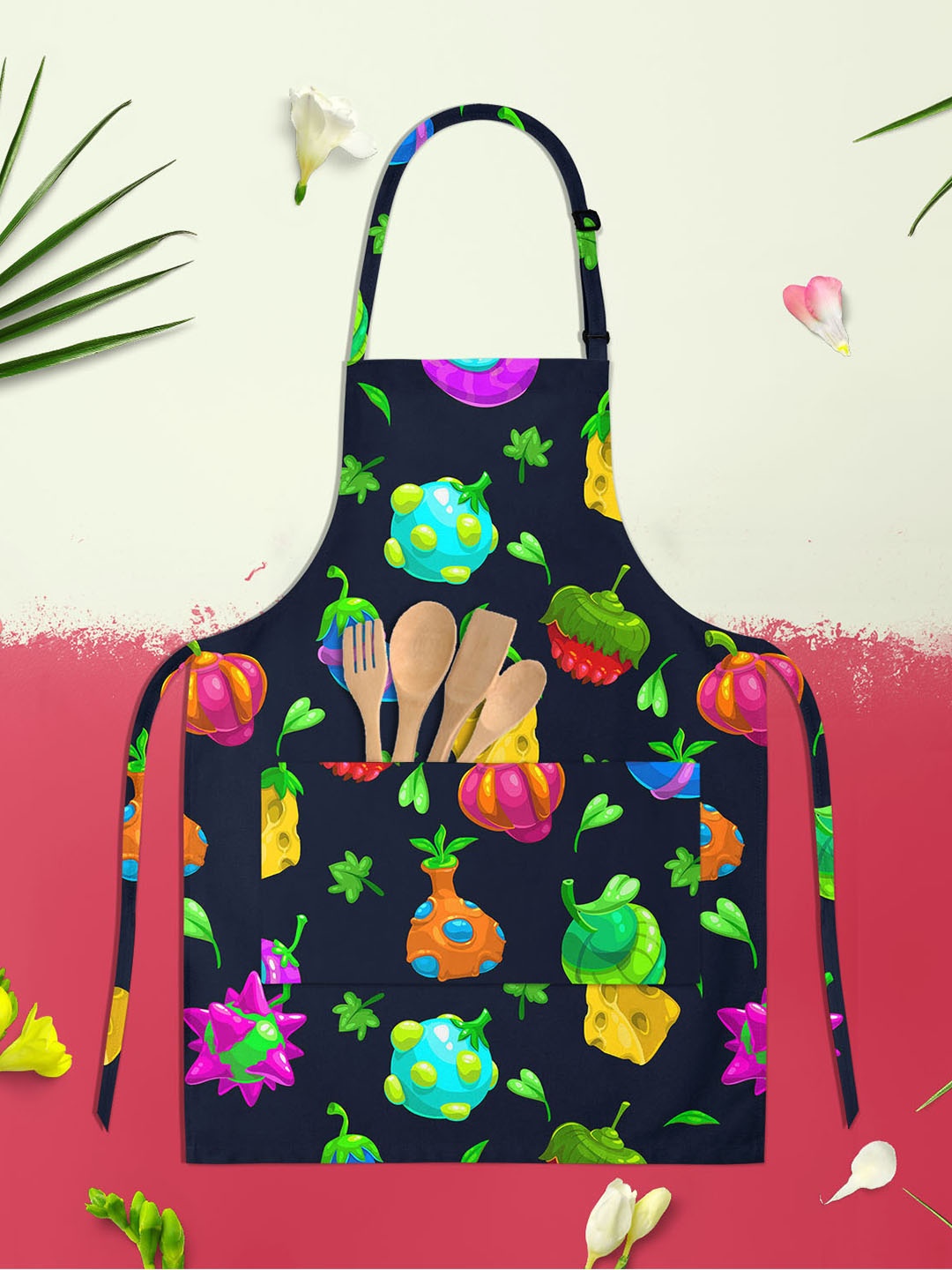 

ArtzFolio Black & Green Printed Pure Cotton Apron