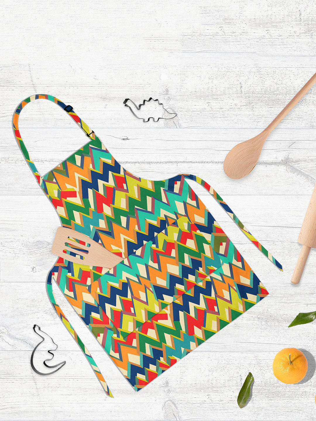 

ArtzFolio Green & Yellow Printed Cotton Aprons