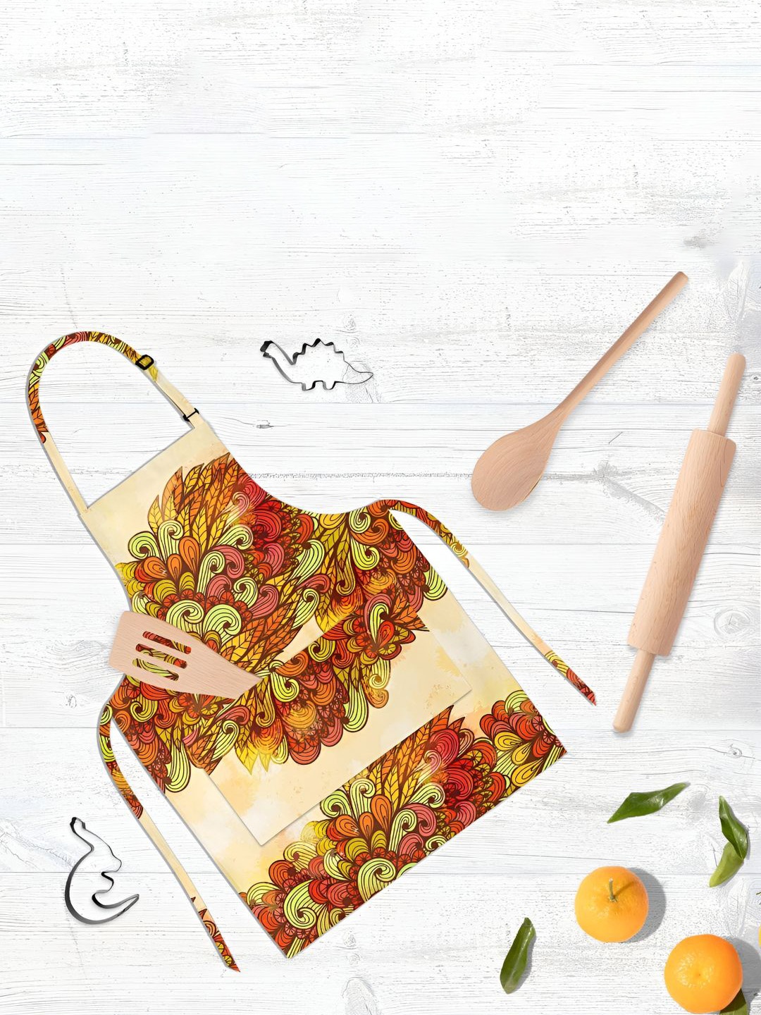 

ArtzFolio Yellow & Brown Printed Pure Cotton Apron