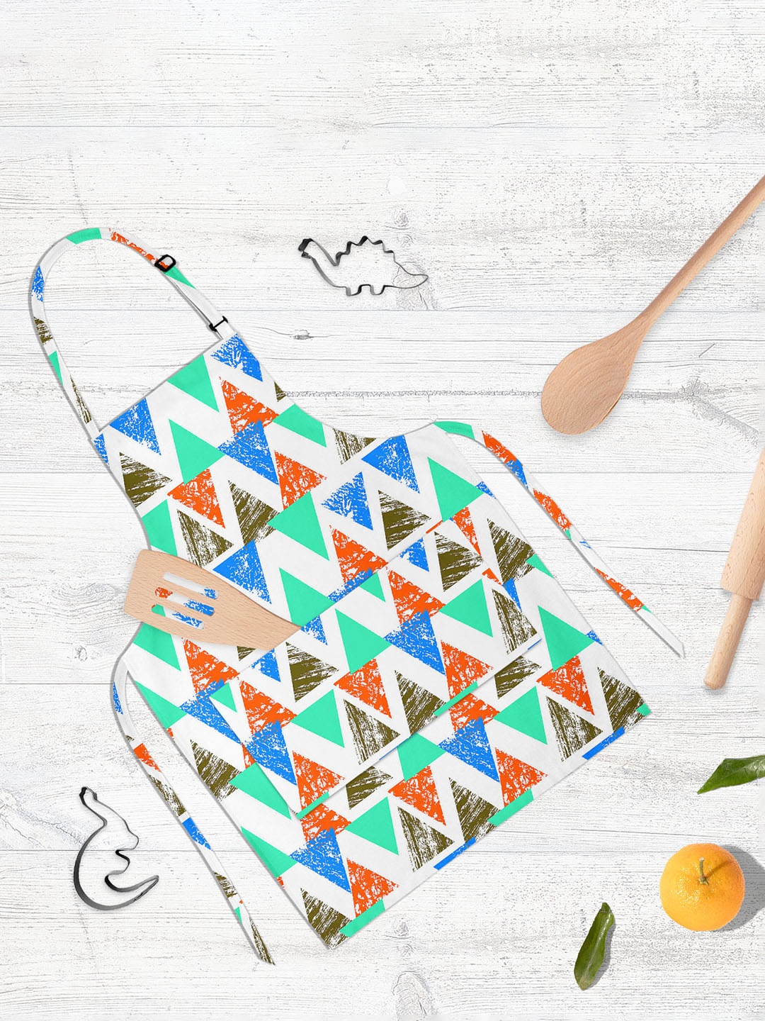 

ArtzFolio White & Green Printed Cotton Aprons