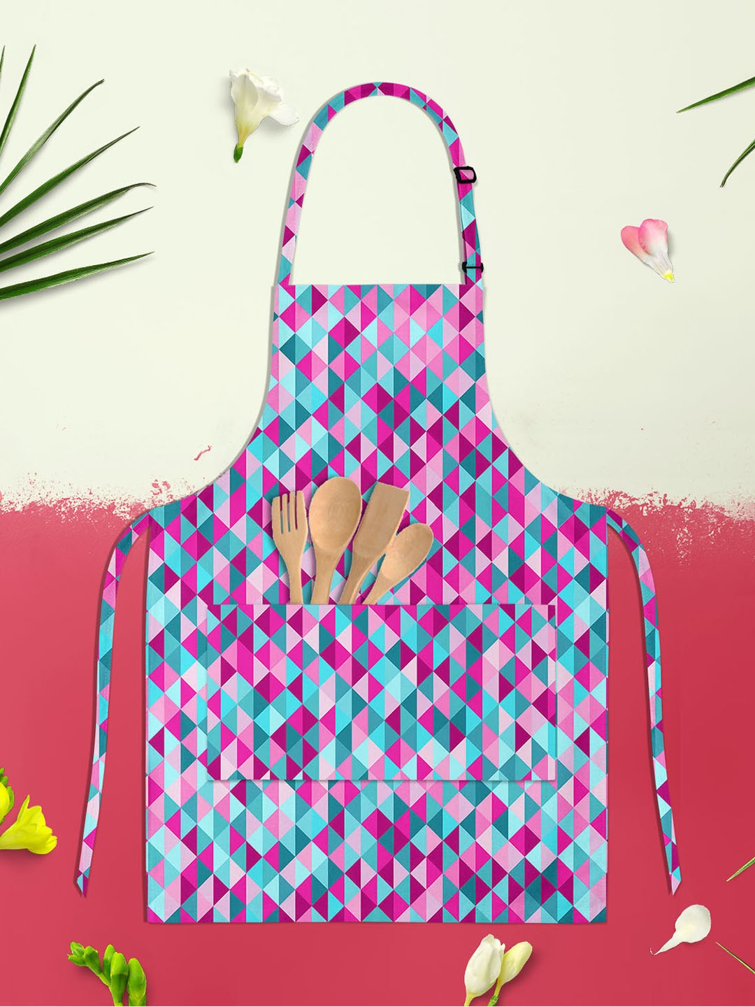 

ArtzFolio Kids Pink & Blue Printed Cotton Aprons