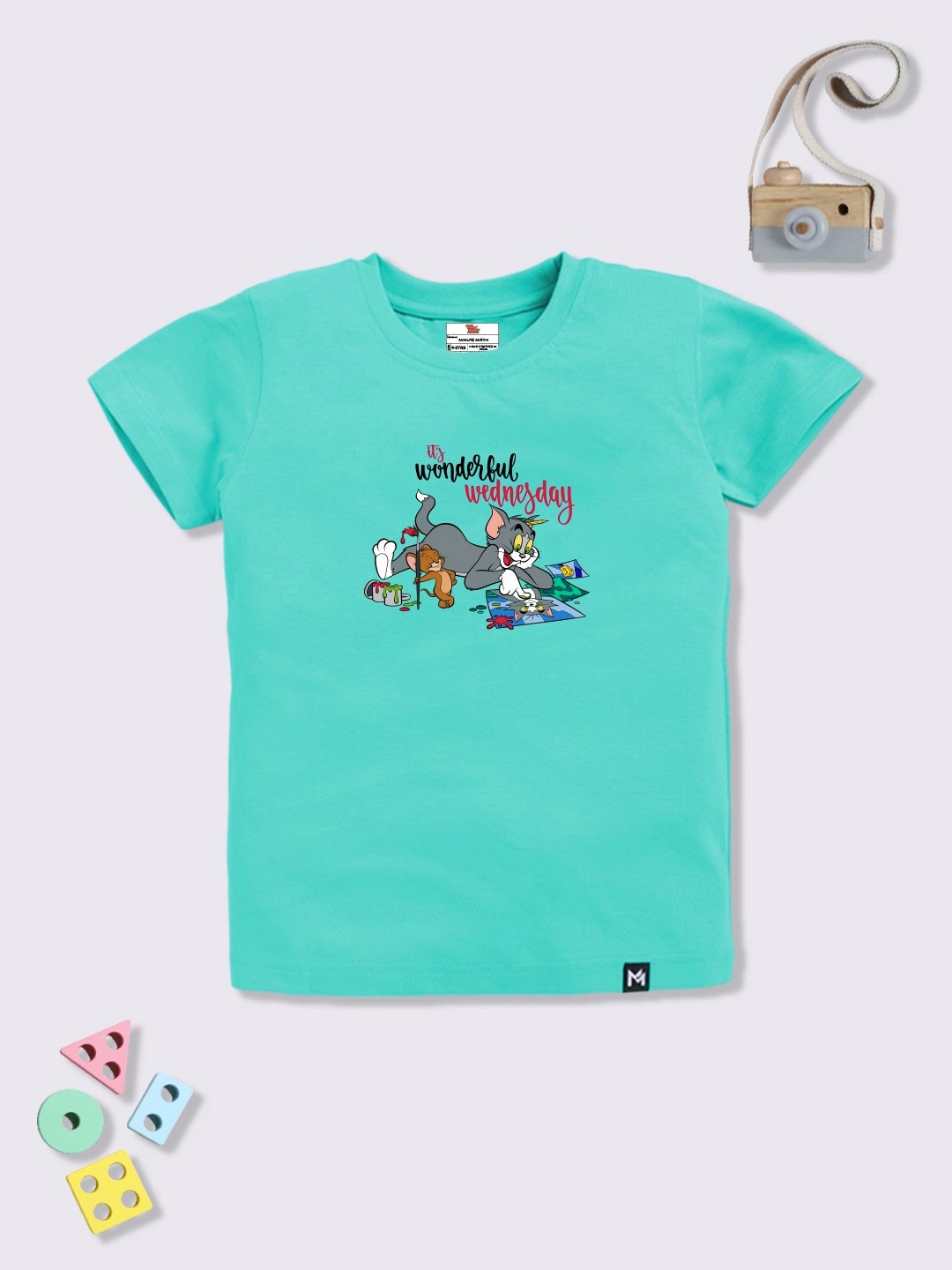 

YK X Minute Mirth Boys Tom & Jerry Printed T-shirt, Green