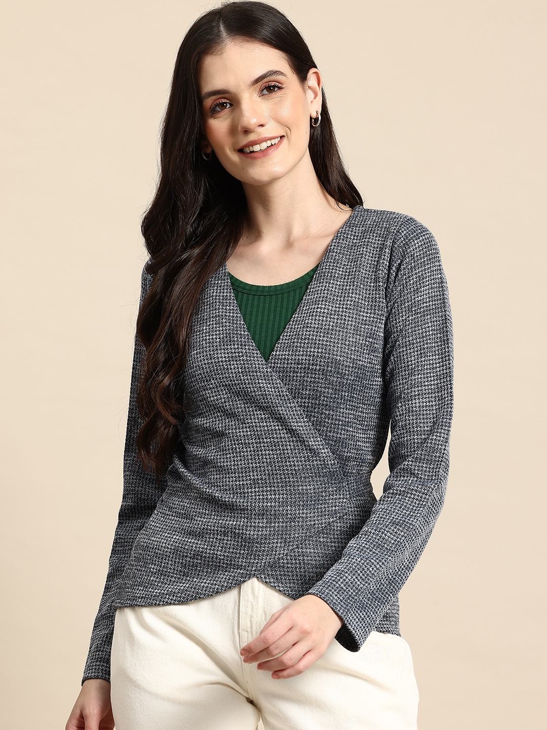 

Mast & Harbour Wrap Cardigan, Blue