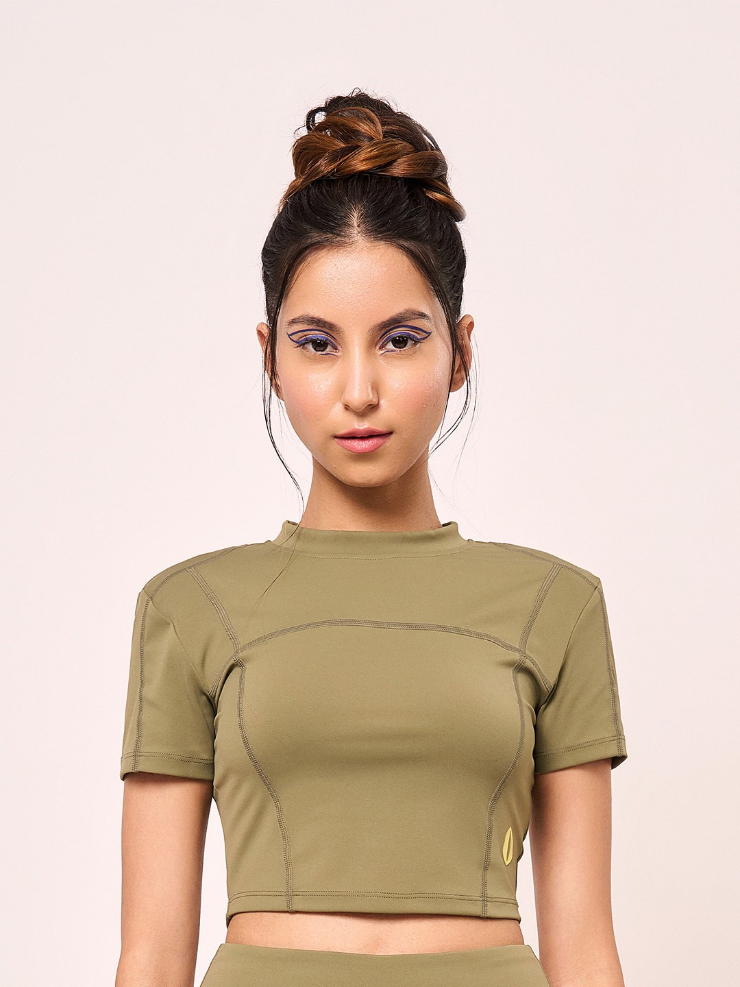 

Sanity Women Cropped All Workouts Active T-Shirt, Olive