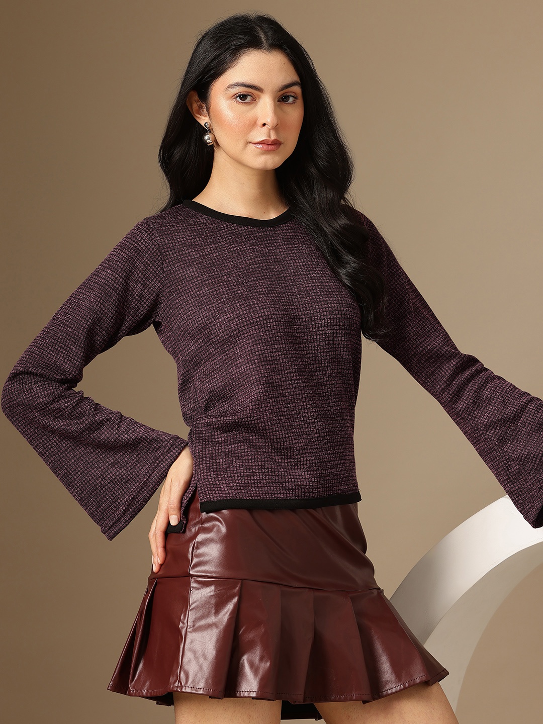 

Chemistry Flared Sleeves Pullover, Purple