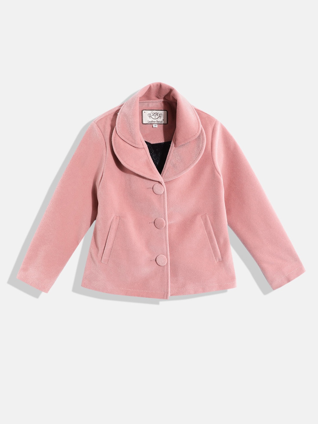 

Leather Retail Girls Velvet Tailored Jacket, Pink