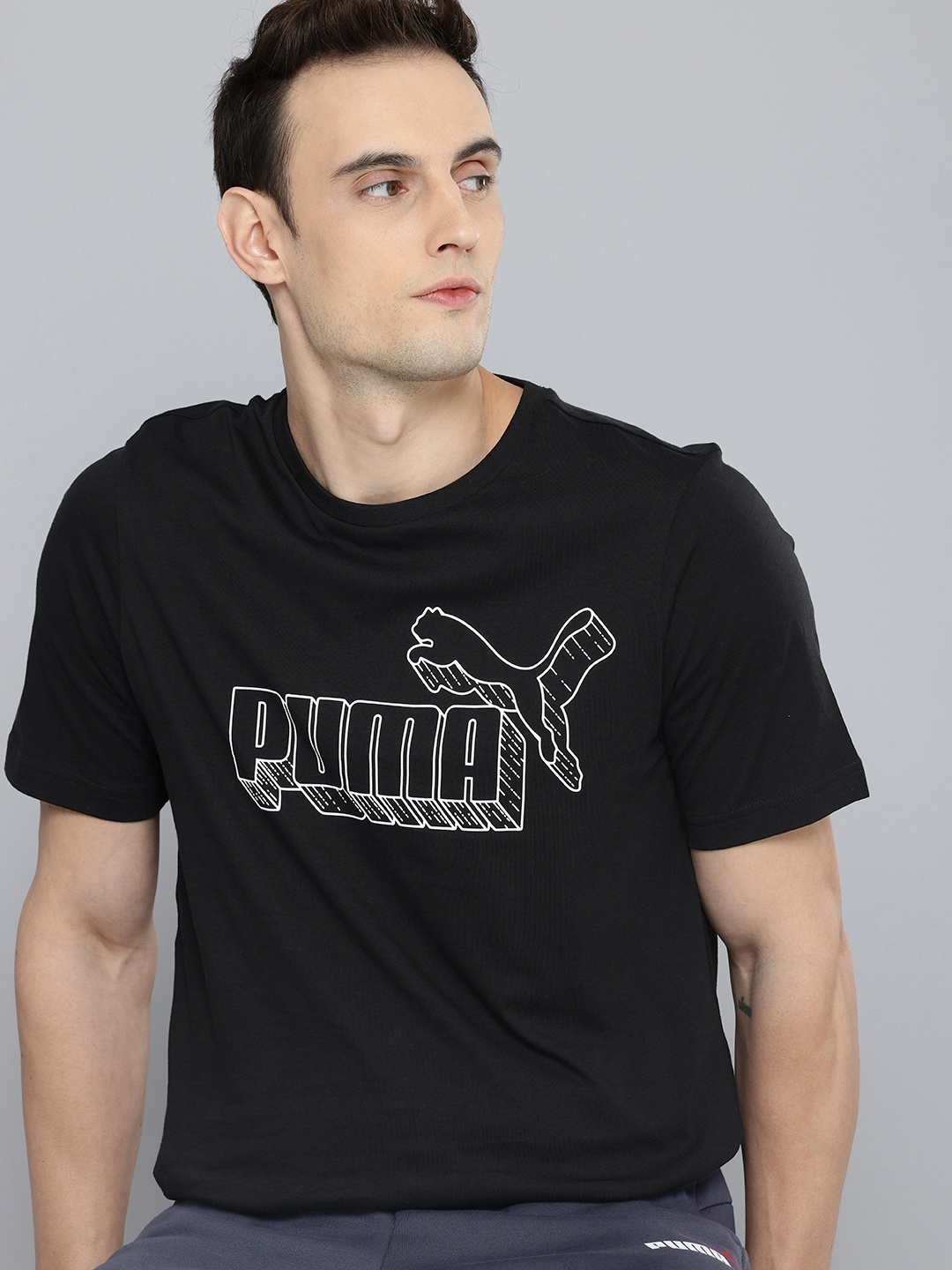 

Puma No. 1 Logo Graphic Brand Logo Printed Pure Cotton T-shirt, Black