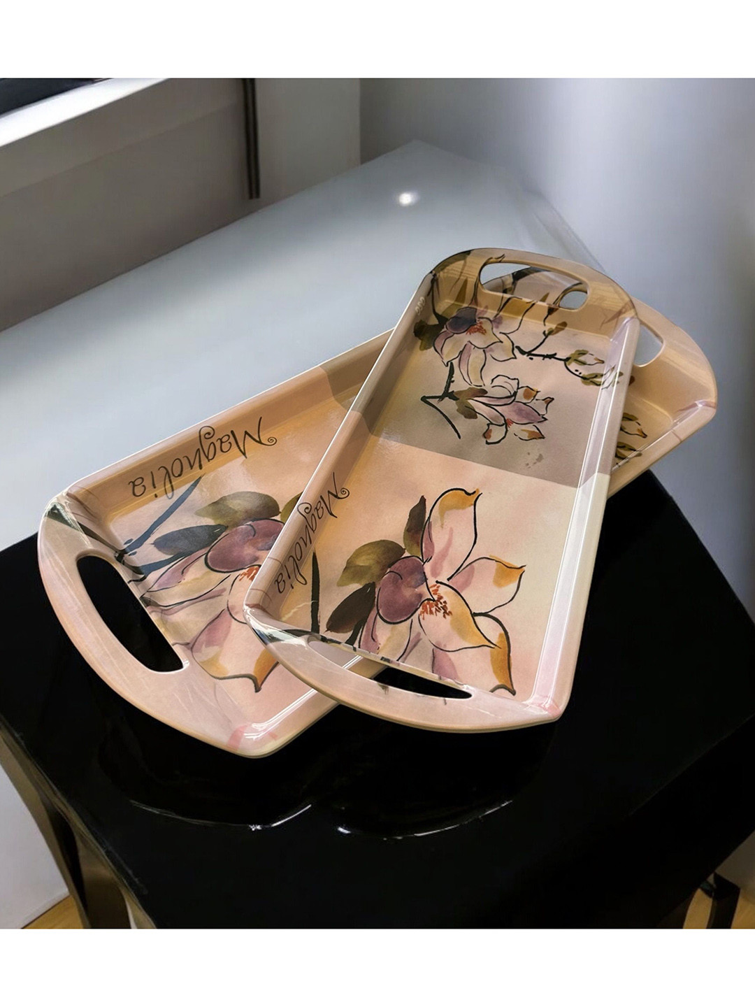 

Gallery99 Beige 2024 Melamine 2 Pieces Microwave Safe Serving Tray