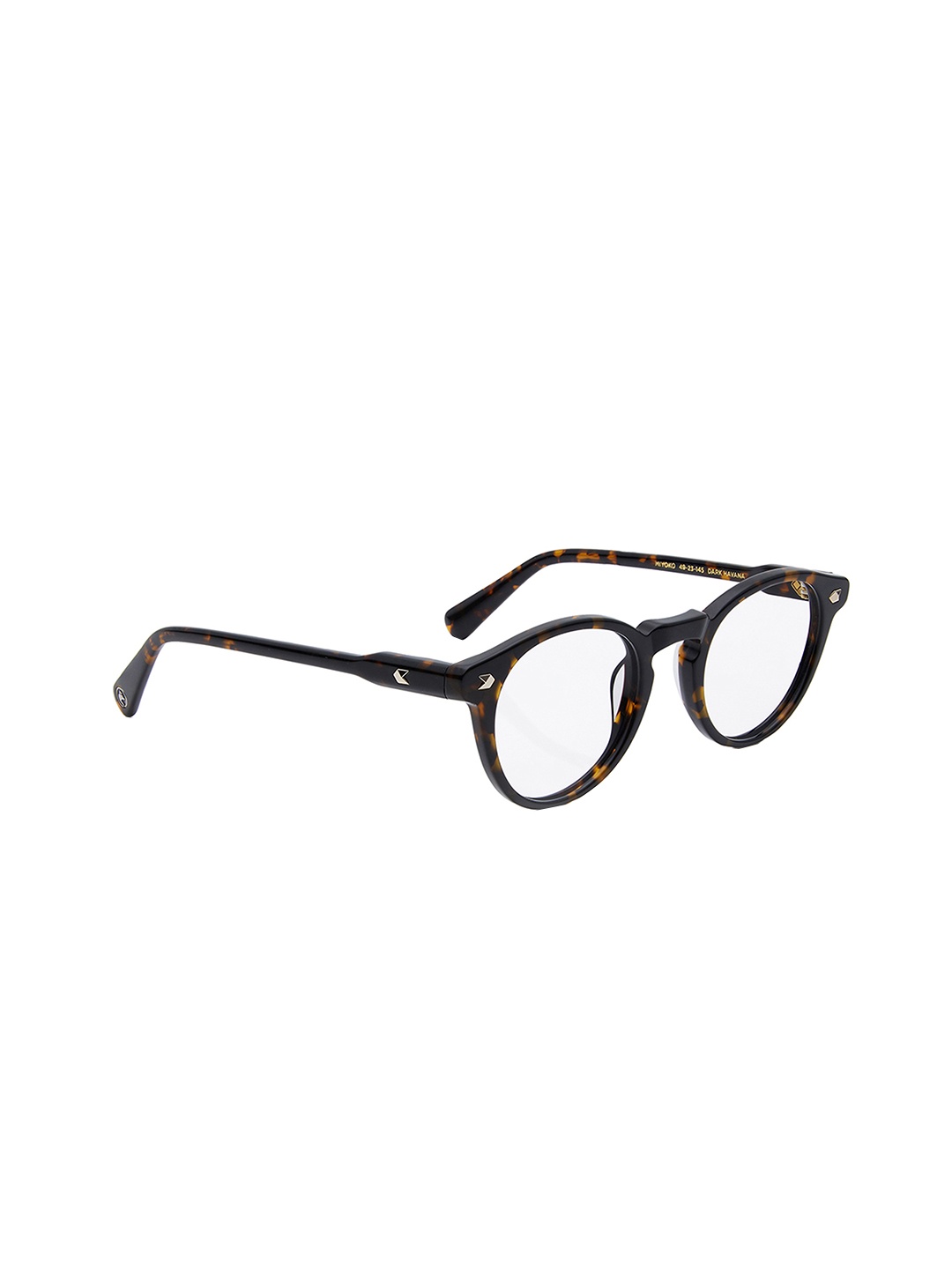 

Shisen Fox Unisex Full Rim Abstract Printed Round Frames, Brown