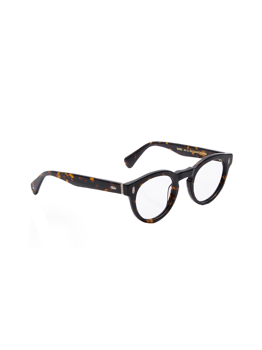 

Shisen Fox Unisex Full Rim Abstract Printed Round Frames, Brown