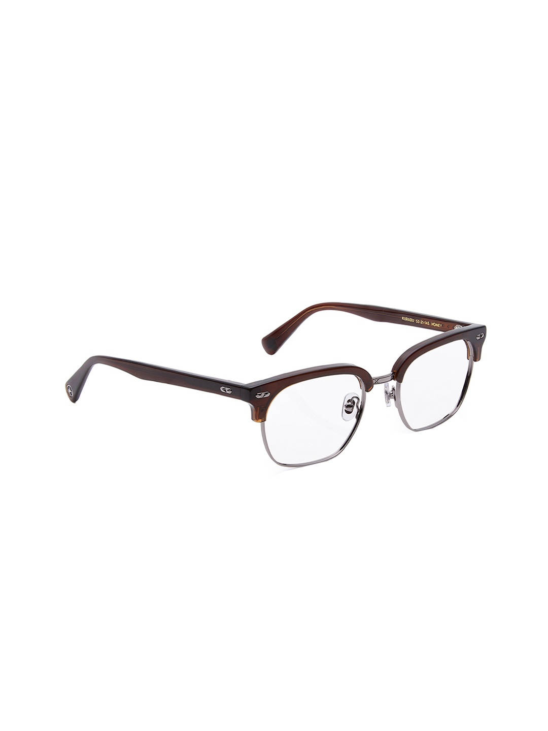 

Shisen Fox Unisex Half Rim Square Frames, Camel brown