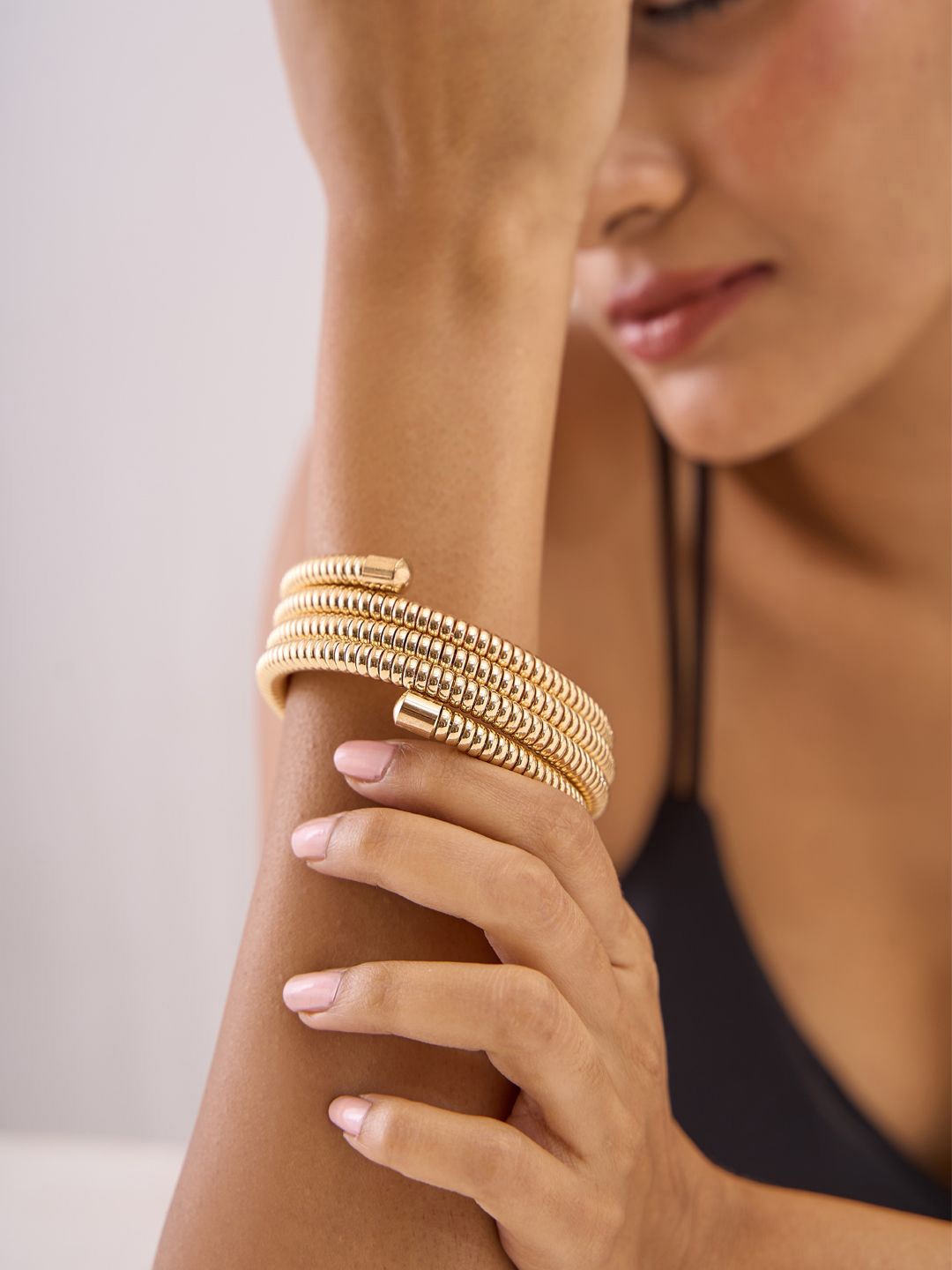 

ToniQ Gold-Plated Spiral Bangle-Style Bracelet