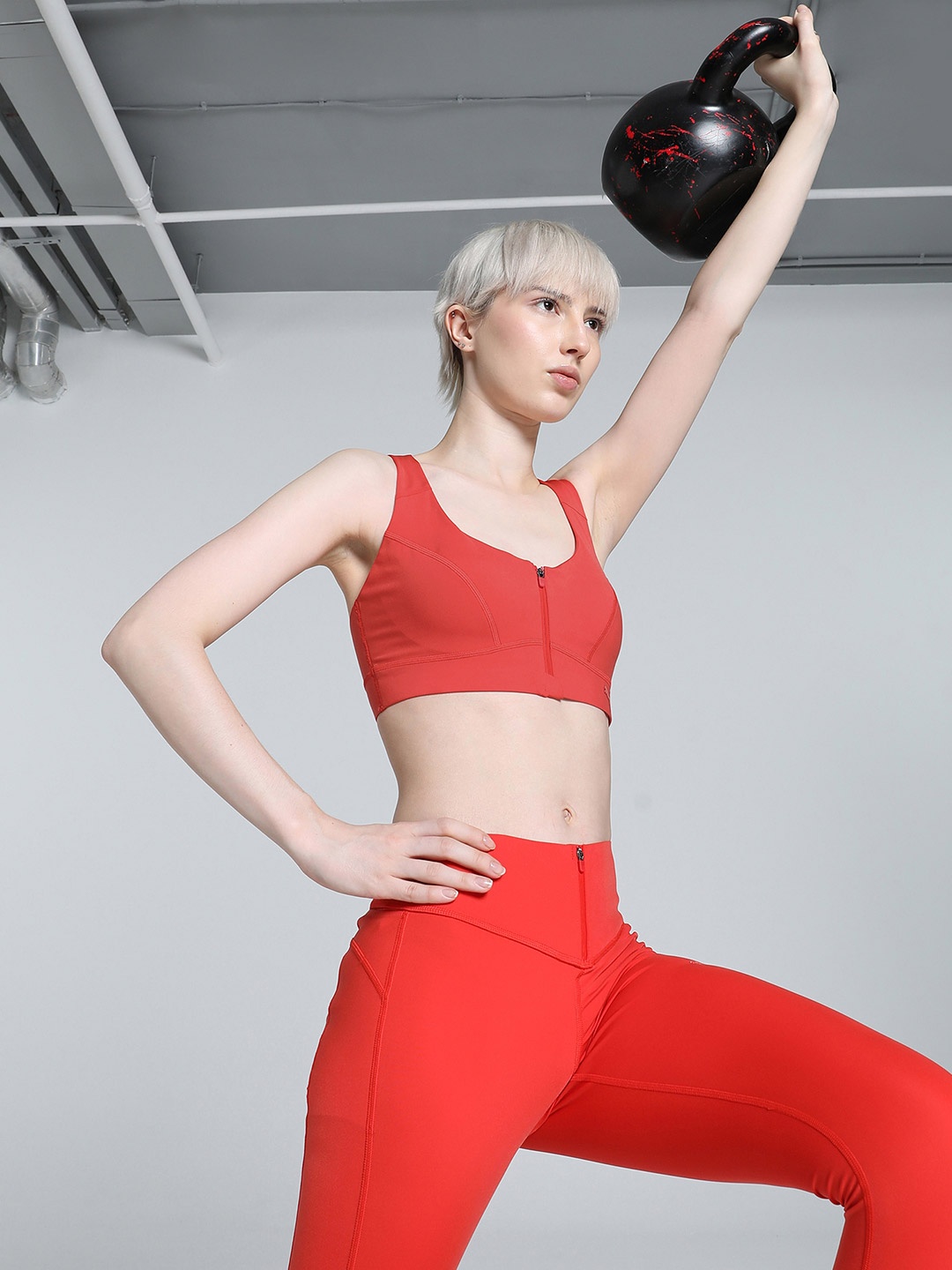 

Puma Women Reif Zip Training Bra, Red