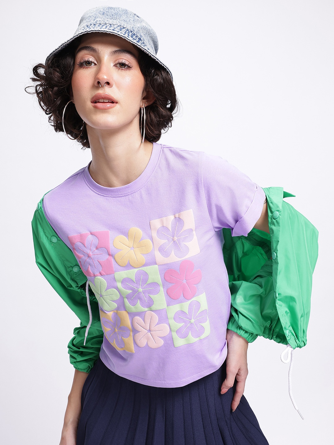 

glitchez Bloom & Beyond Floral Print T-shirt, Lavender